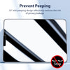 A close-up view of a smartphone screen protector featuring a 35 degree anti-peeping design.