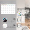A monthly planner grid and features highlighting a magnetic fridge calendar whiteboard sticker set with smooth edges, strong 