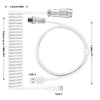 White braided USB-C to USB keyboard cable with extension and Type-C connector.