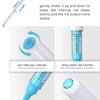 A white acrylic paint marker pen is shown with various features like a 720 degree ball design and an intelligent ink system.