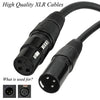 A black high quality XLR cable with a connector shown in close-up views.