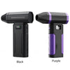 A black and purple high-speed brushless handheld air blower is shown in two views.