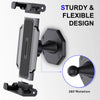 A sturdy and flexible design for a tablet wall mount stand featuring 360° rotation.