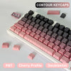 Keycaps de contorno Cherry PBT y Doubleshot en rosa y negro para teclado mecánico
