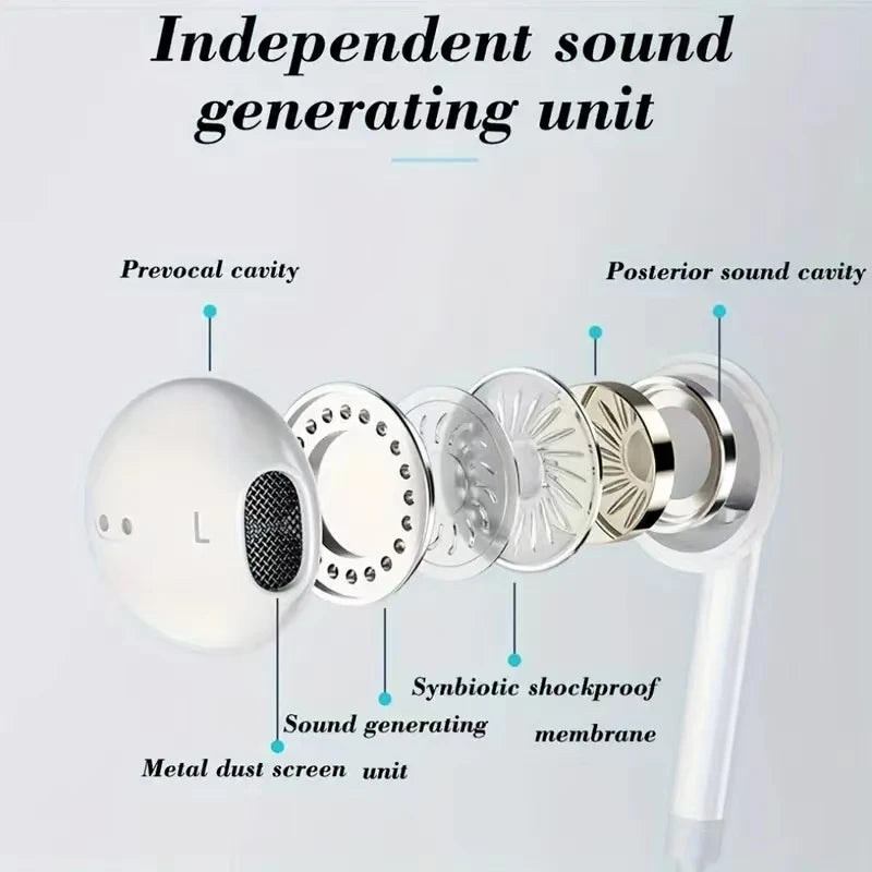 A diagram showing the internal structure of an independent sound generating unit for wired earbuds.