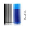 A set of black and blue Panda erasable gel pens with refills arranged vertically.