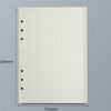 Cuaderno de papel cuadriculado color beige claro, 209mm x 142mm.