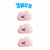 Three pink rabbit cloud utility knives displayed individually.