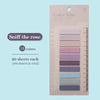A pack of 10 Color Note sticky notes in various shades of pink and purple, with a ruler for size reference.