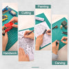 A collection of images showing various crafts like painting, cutting, and carving using a double-sided self-healing mat with 
