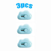 Three light blue utility knives packaged together.