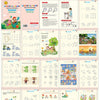 A set of drawing and writing practice books for children, including guided activities like drawing in grids, tracing, and sto