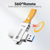 Kodak metal USB 3.1 flash drive with a silver casing and an orange leather rope lanyard