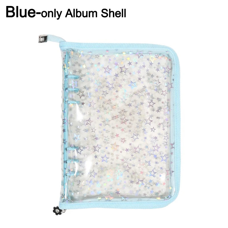 A blue-only album shell, a transparent zippered binder for cards and keepsakes.