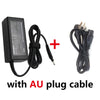 Black laptop power adapter with a plug cable and a red plus sign