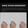 A close-up view of a white mouse pad being used by hands, demonstrating high-speed mouse movement.
