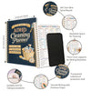 A spiral-bound ADHD Cleaning Planner showing various planning pages and a black tablet.
