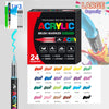 A box of 24 Acrylic Brush Markers featuring various colors and tips for DIY crafts.