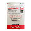 Sandisk Dual Drive Luxe USB Type-C flash drive in a white packaging box.