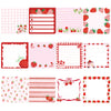 A set of pink and red strawberry-themed self-stick memo notes and decorative layouts.