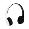 A pair of white over-ear headphones with black earcups and a headband shown against a white background.