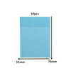 A rectangular sheet of light blue transparent sticky notes measuring 51mm by 76mm.