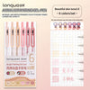 A set of six Languo Acrylic Painting Gel-pens with various colors and a grid for writing practice.