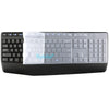 Silicone keyboard cover for a black Logitech MK345 wireless keyboard.