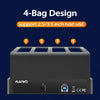 A MAIWO 4-Bag Design external hard drive docking station with four slots for 2.5/3.5 inch HDD SSDs.