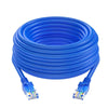 Blue high-speed Cat6 Ethernet cable coiled and with connectors visible