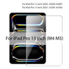 A transparent tempered glass screen protector for an iPad Pro 13 inch model.