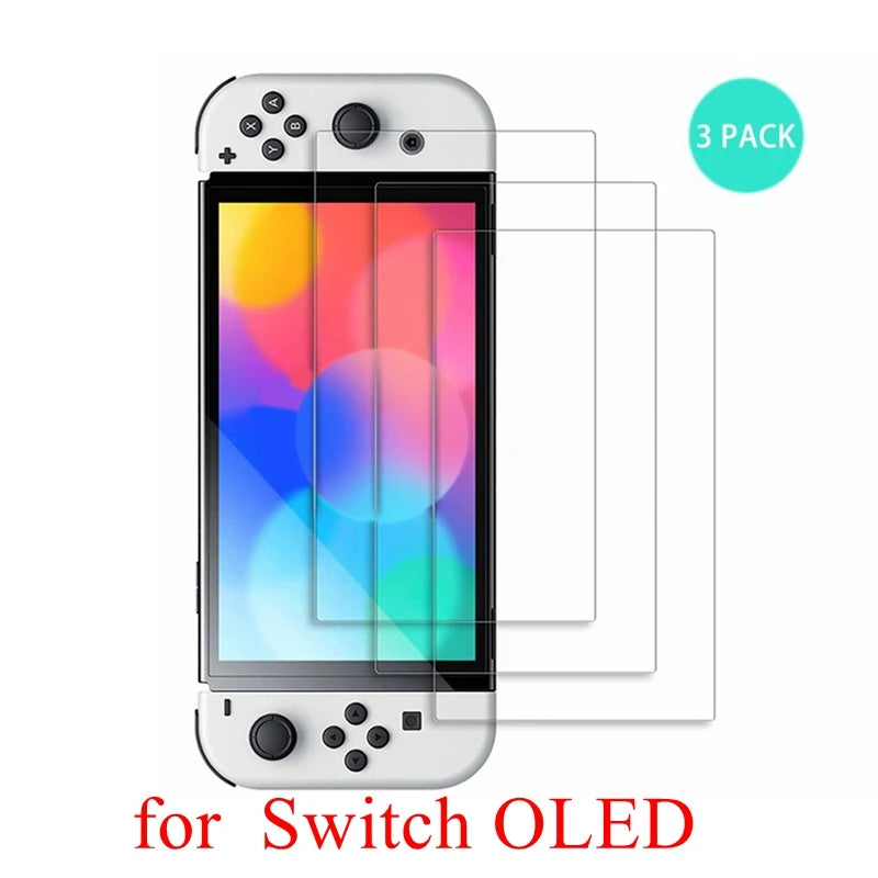 Triple pack tempered glass screen protectors for Switch OLED console