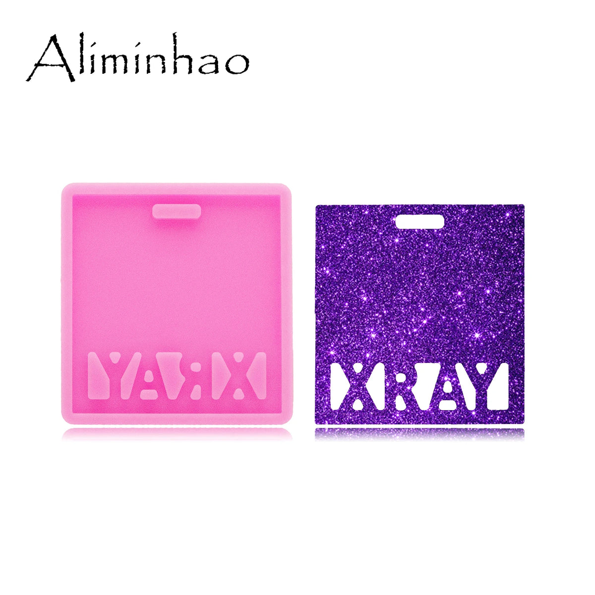 Pink and purple silicone resin molds featuring the text YAVIXRAY