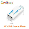 A white Wii to HDMI converter adapter device with an HDMI output port.
