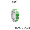 A roll of round assorted color dot labels for organization
