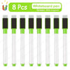 Acht grüne magnetische Whiteboard-Stifte zusammen verpackt