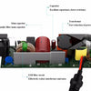 A circuit board showing components like capacitors, a transformer, and an EMI filter circuit for a laptop power adapter.