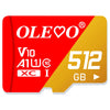 Red and yellow memory card with branding and technical specifications