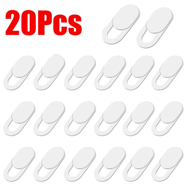A set of 20 privacy webcam shutter sliders for digital devices.