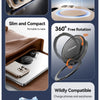 A magnetic wireless charger with a stand is shown, featuring a circular magnetic design and an upgraded smart chip.