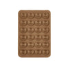 A brown silicone suction cup mount tray containing twenty-four circular suction cups for phone and tablet mounting.