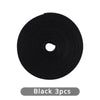 Black reusable hook and loop cable ties in a roll