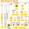 A set of sunflower themed beaded pens and various sized beads for crafting