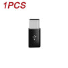 A black and silver USB Type-C to Micro USB adapter converter.