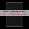 A black screen protector for an iPad 9th generation device.