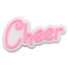 Pink die-cut charm spelling the word Cheer