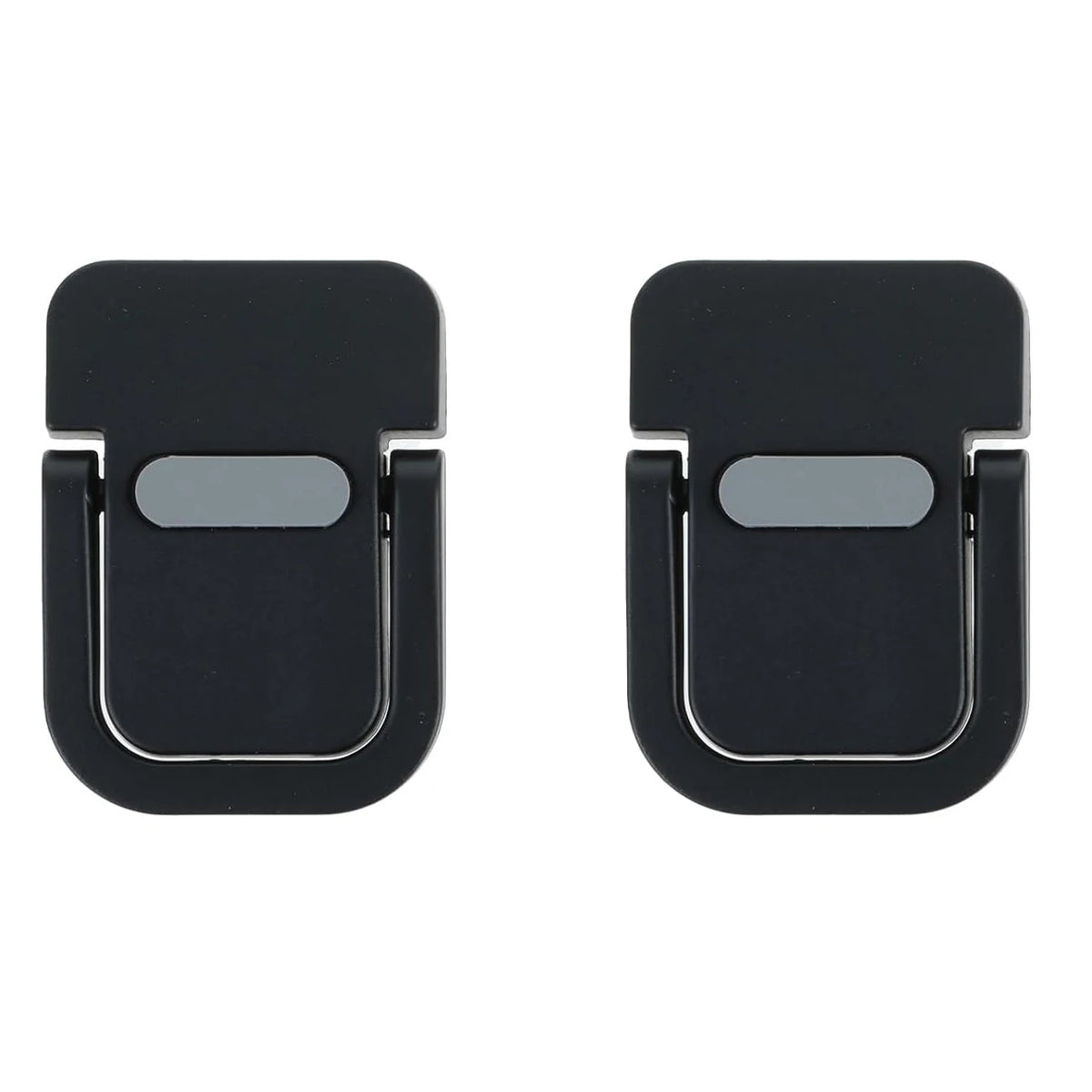 A pair of black dual angle adjustable keyboard riser stands.