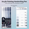 Acrylic Painting Handwriting Pen set with six colors and a transparent ink tip