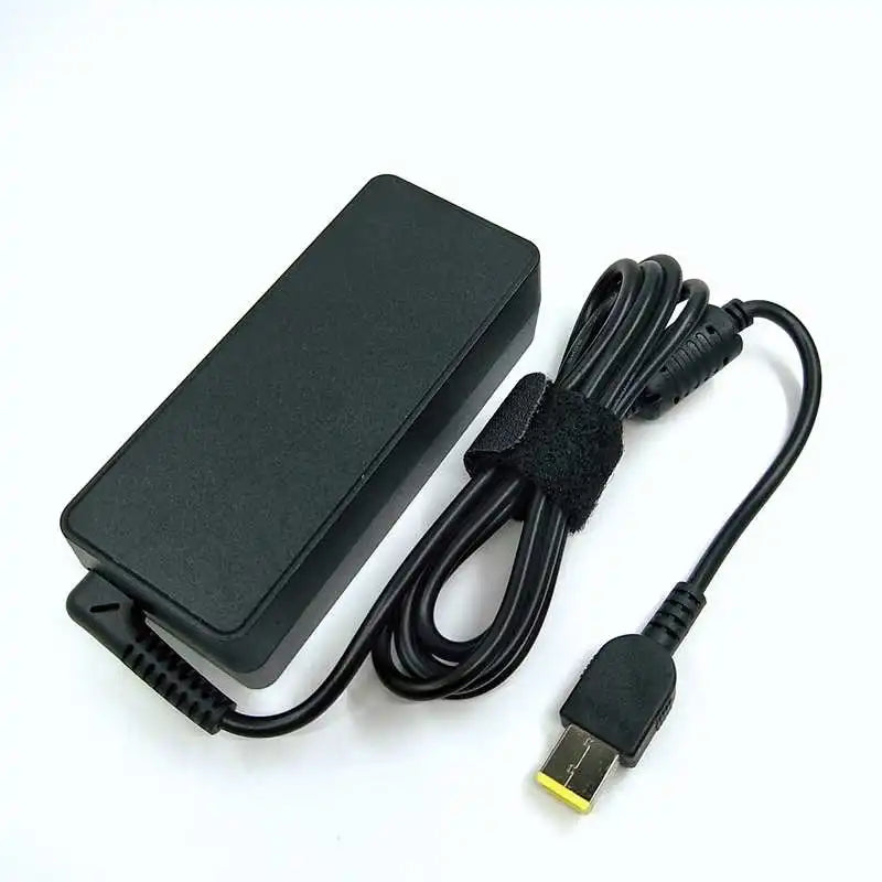 Black high-power laptop AC adapter cable with a USB connector.