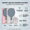 Pink and white magnetic selfie screen system with a remote and battery for smartphone camera